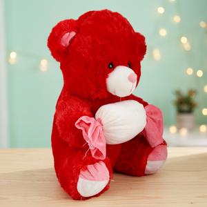 Chase Value Stuffed Love Teddy Bear Gift-<b>Red</b> Fur <b>Material</b> 18x12 Size - Product Image 3