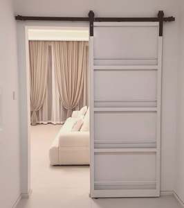 Riel Moderno Personalizable para Puerta Corredera de Cristal, para Apertura Lateral en el Pasillo, Color/Tamaño/Diseño Personalizables, Doble Cristal Templado - Product Image 5