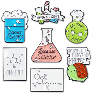 Pin esmaltado de ciencia completa, insignia de Metal de café de laboratorio de ADN de dibujos animados, broche duro para Profesor, Pin de solapa personalizado para escuela, regalo para estudiante - Product Image 3
