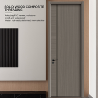 Porte en bois massif de luxe simple et légère incrustée de composite Porte intérieure en bois Chambre à coucher Hôtel Bureau B & B Silencieux