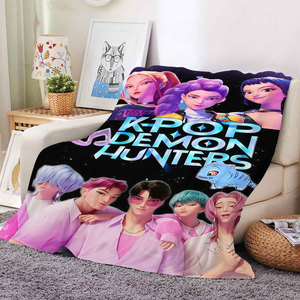 Vente chaude HUNTRIX Girl K POP Kpop Demon Hunters Motif Couverture Impression Personnalisée Polaire Flanelle Jeter Couvertures - Product Image 3