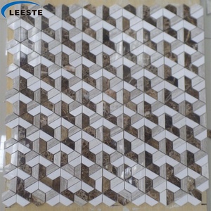 Gạch Khảm Hình Lục Giác Màu (Trắng Gỗ Sồi + Hoàng Đế Tối + Đá Cẩm Thạch Trắng Tinh Khiết) - Product Image 1