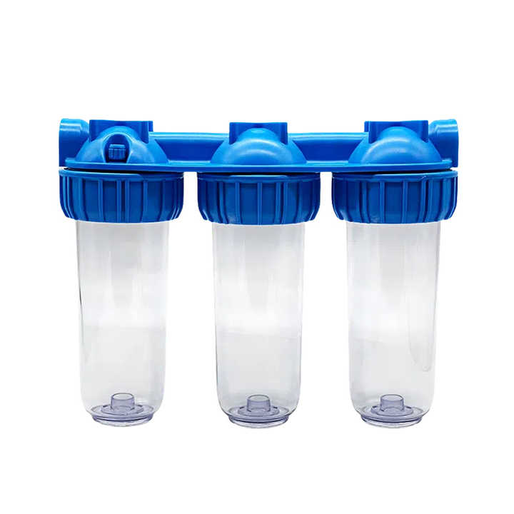 Triplex Filter System Manufacturer 10 Inch Triplex Plus 3P BX clear Housing 3 Stages Pre ...