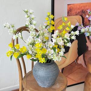 Fleur artificielle de muguet en soie, haute simulation, pour décoration de mariage et de maison, couleurs : violet, bleu clair, blanc, rose, jaune, bleu, violet - Product Image 2