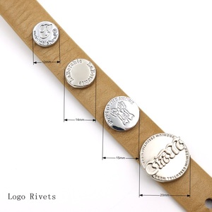 Rivets en alliage de zinc personnalisables avec logo gravé en relief, gravure profonde du texte, rivets en métal pour collier/sangle de chien - Product Image 6