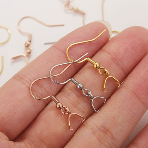 Wholesale 18K Gold Plated Pendant Melon Seeds Clasp Stainless Steel Ear Wire <b>Earring</b> <b>Hooks</b> 0.7*21mm Jewelry Making Diy Findings - Product Image 3
