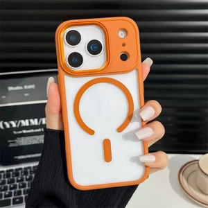 เคสใสหรูหราสำหรับ iPhone 17 Pro Max 17 Air 16 15 พร้อมกรอบเลนส์โลหะ ป้องกันเลนส์ รองรับการชาร์จไร้สายแบบแม่เหล็ก - Product Image 1