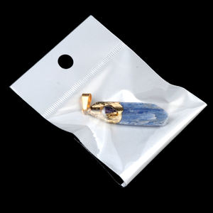 <span class=keywords><strong>Kyanite</strong></span> batu kristal biru alami tidak beraturan Panjang liontin bungkus DIY perhiasan kalung grosir - Product Image 4