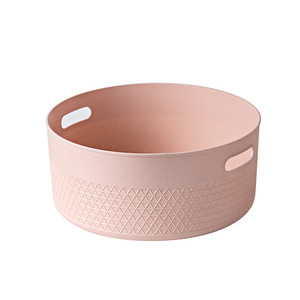 Wholesale Fashionable Colorful Pe Round Desktop Organizer Storage Plastic Basket Tray