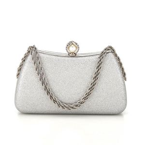 Sac à main de soirée pour femme de haute qualité avec fermoir fantaisie, sac à bandoulière rectangulaire de luxe personnalisé avec chaîne - Product Image 2