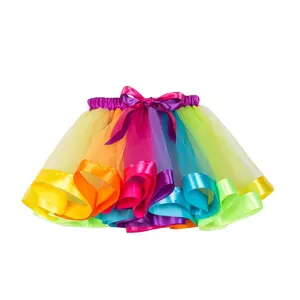 Trẻ em tầng Dresses Dance Dresses công chúa tutu Dresses bé gái cầu vồng trẻ em tiệc sinh nhật tutus