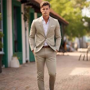 <strong>Safari</strong> Men's <strong>Suits</strong> Business Party Groom Performance Prom Casual Tailored 2Pcs <strong>Suit</strong>. - Product Image 4