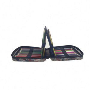 Large Capacity Portable <b>Canvas</b> Pencil Case Zipper Closure Customized Color-Multifunction Stationery Storage Organizer for Art - Product Image 1