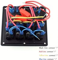 Panneau de commutation à 4 interrupteurs avec chargeur USB double 4,2 A, voltmètre 12V/20A 24V/10A, plaque en aluminium pour barre lumineuse LED, camping-car, bateaux, 4x4