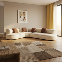 Nouveauté : Canapés de salon design moderne et minimaliste en tissu, semi-circulaires, convertibles et extensibles, ensemble de meubles