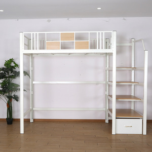 Yu Min Single Iron <b>Bunk</b> <b>Bed</b> With Desk And <b>Storage</b> 2678x1286x2160 For Dormitory Hotel Use - Product Image 3