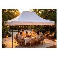 Tente de jardin POP blanche 6x4,5m, résistante, en tissu Oxford 600D, revêtement PU, imperméable, anti-UV, ignifuge, toutes saisons