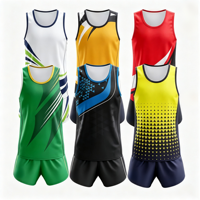 Tenues de course personnalisées pour hommes, uniformes d'athlétisme pour marathon, ensemble respirant à séchage rapide, vente en gros, polyester, impression numérique, tissu 160g