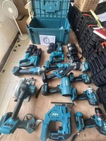 13 Buah Perangkat Perkakas Listrik Tanpa Kabel Model Brushless 21v Isi Ulang dengan 6 Baterai dan Logo Kustom OEM