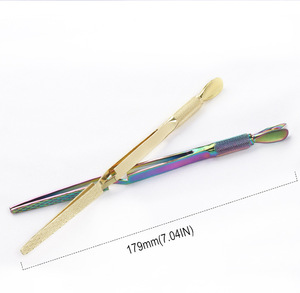 <span class=keywords><strong>Pinza</strong></span> de Uñas Multifunción de Acero Inoxidable, <span class=keywords><strong>Pinza</strong></span> de Doble Cabeza Cruzada, Herramientas de Manicura, <span class=keywords><strong>Pinza</strong></span> Curva <span class=keywords><strong>para</strong></span> Esculpir, Empujador de Cutículas - Product Image 3