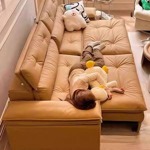 Foshan Factory One Seat <b>Bed</b> Living Room 2026 New Luxury High-<b>End</b> Feel Large Apartment Retractable Genuine Leather Co - Product Image 3