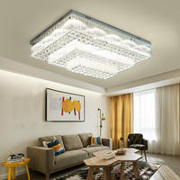 Lustre moderne décoratif en cristal pour plafond, lampe de plafond rectangulaire pour restaurant, hôtel, salon familial