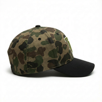 Casquette de baseball 6 panneaux à imprimé camouflage personnalisé, broderie 3D premium, structurée, motif léopard, pour marque et marque privée