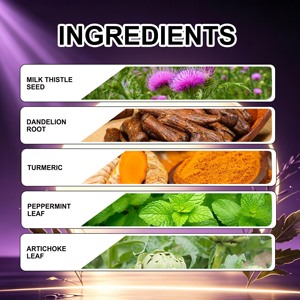 Gouttes de soutien hépatique à base de plantes personnalisées OEM 5-en-1 avec chardon-Marie et curcuma - Product Image 4