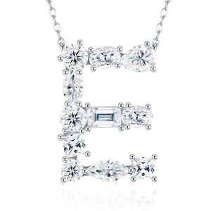 Collar de Moissanita con Corte Múltiple VVS, Letra C, Apto para Probador de Diamantes, Chapado en Platino sobre Plata 925, Joyería Fina Elegante - Product Image 3