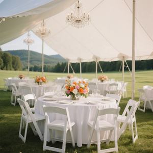 Factory Sale <b>White</b> Plain Polyester <b>Table</b> <b>Cloth</b> Simple Woven Technics Different Sizes for Home Hotel Wedding Party Decoration - Product Image 1