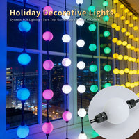 Guirlandes lumineuses de Noël extérieures étanches IP65 12V 24V, boules lumineuses LED intelligentes RGB multicolores pour la décoration de bars, jardins, magasins et maisons