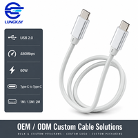 Kabel Data Pengisian Cepat USB C 60W Silikon Cair Grosir Pabrik, Kabel USB C 3A Tipe-C untuk Ponsel, Tablet, Laptop
