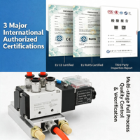 2-Positionen 3-Wege AC220V DC24V Pilotgesteuertes 4V210-08 Aluminiumlegierung Pneumatisches Magnetventil IP65-Schutz für Druckluft