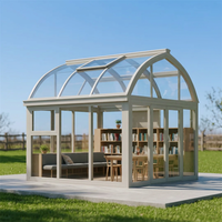 DEMEA Véranda extérieure résidentielle au design moderne, isolation thermique, double vitrage trempé Low-E, alliage d'aluminium, écologique
