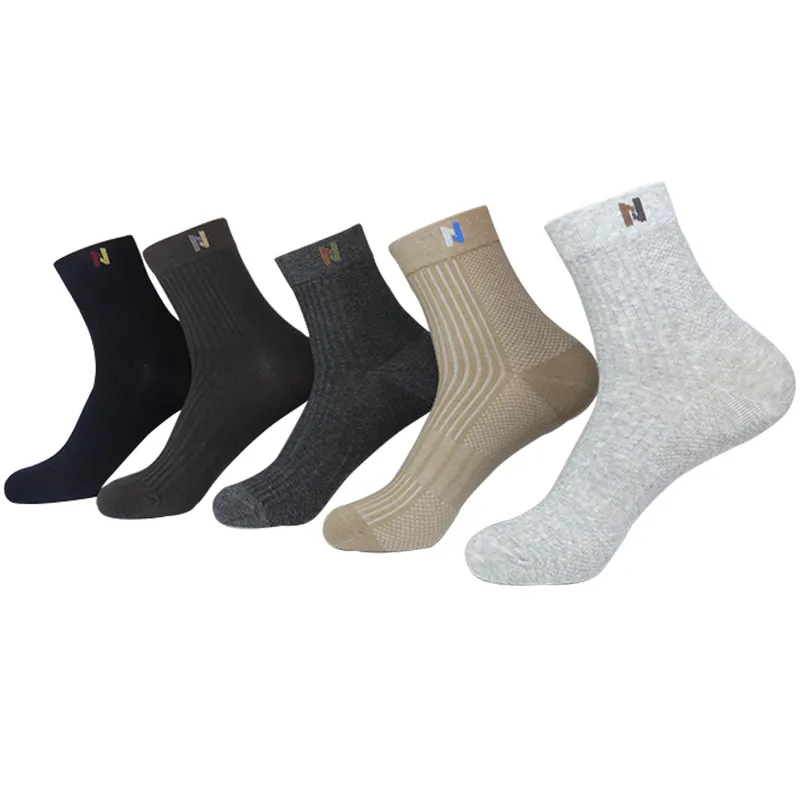 free sample casual plain color mens crew dress socks cheap business with logo