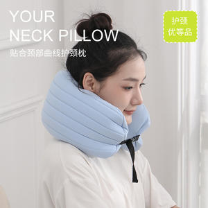 Oreiller de voyage en forme de U, rembourrage en polyester doux, 28x26x14cm, soutien du cou pour avion, sieste en voiture, design portable et confortable - Product Image 3