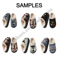 Claquettes en coton personnalisées avec logo, claquettes à semelle intérieure en peluche personnalisée pour hommes, claquettes à motifs imprimés pour hommes