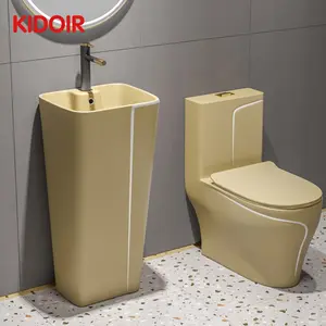 Asiento de Inodoro de Cerámica Kidoir, de Una Pieza, con Respaldo de Papel Shataff, Sanitario, Tapa para Inodoro, Cubierta para Inodoro, Asiento de Baño - Product Image 1