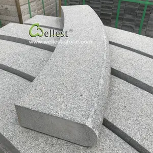 Gri ucuz granit yol kaldırım, Padang koyu gri G654 granit yuvarlak Kerbstone