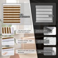 Persianas Enrollables Verticales Modernas Integradas, de Tela de Poliéster Lisa, Opacas, Duraderas, Impermeables, con Mecanismo Manual de Resorte, Tipo Zebra, para Ventanas Francesas de Hotel