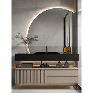 George Groep Aangepaste Moderne Appartement Badkamer Ijdelheden Met Vintage Waterdichte Wastafel Kasten Lakoppervlak Deurpaneel In Mdf Materiaal - Product Image 4