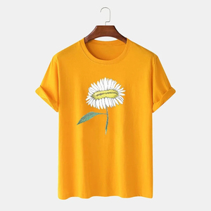 T-shirts formels pour hommes en coton tricoté de haute qualité, 100 % coton, impression personnalisée, col en V, coupe classique, bordure contrastée, vente en gros OEM - Product Image 2