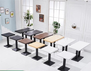 Ensemble Table et Chaises de <span class=keywords><strong>Restaurant</strong></span>, Mobilier Commercial Carré pour Fast-Food, Table de Salle à Manger en Marbre de Cuisine - Product Image 3
