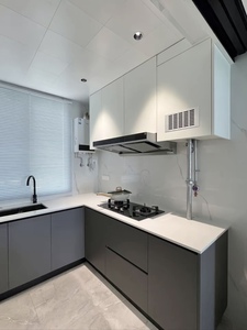 Mobili da <span class=keywords><strong>Cucina</strong></span> Moderni in Legno Massello su Misura con Contenitore Nascosto per Riso, Organizzatore Multifunzionale Resistente all'Acqua, <span class=keywords><strong>Dimensioni</strong></span> Personalizzabili - Product Image 4