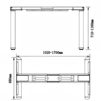 Bureaux de travail ergonomiques modernes à hauteur réglable électriquement, tables d'étude assis-debout personnalisables