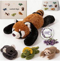 Peluche chauffante micro-ondable en forme de raton laveur, coussin chauffant amovible et lavable, jouet en peluche lesté personnalisé pour soulager le stress
