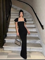 Robe longue moulante respirante à découpe diamant et col bateau élastique pour femme, idéale pour les fêtes d'été, les anniversaires et les soirées