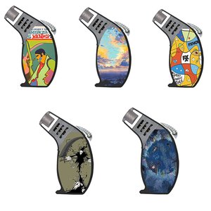 Nouveaux modèles Prix de gros d'usine Cigarette Logo personnalisé Briquet torche à gaz rechargeable coupe-vent de haute qualité en toute sécurité - Product Image 6