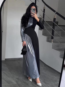 Vestido Elegante de Manga Larga para Mujer, Cintura Irregular, Corte Entallado, para Fiesta o Graduación - Product Image 5