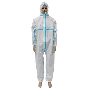 EN14126 Hospital Uniforms Disposable Protection Coverall Type 4 5 6